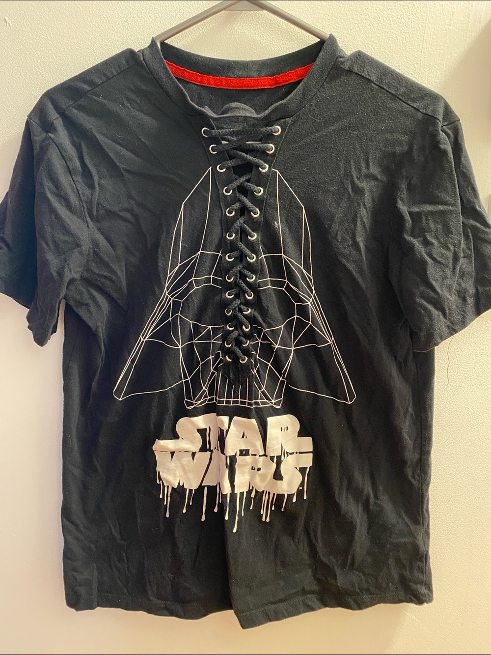 Black Graphic Lace-Up Star Wars Tee